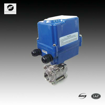 220V 50HZ 1 6MPA DN32 1 25 inch stainless steel 2 way ball valve with electric actuator