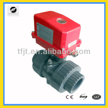 Plastic upvc mini ball valve 2 way motorized valve for Fan coil and hot water cycle system
