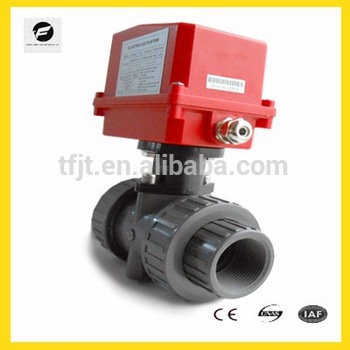 DN40 AC120V UPVC electric actuactor ball valve for Irrigation system cooling heating system Low voltage plumbing system