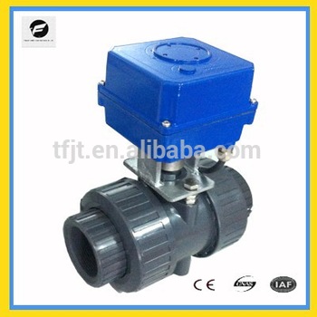 DN40 AC120V UPVC electric actuactor ball valve for Irrigation system cooling heating system Low voltage plumbing system