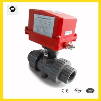 40mm PVC motorized ball 2 way valves with 12V 24V electric actuator