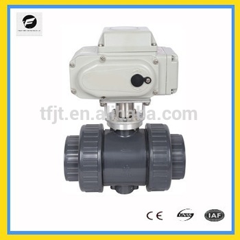 2 Way Motorized PVC Ball Valve with electric actuator for industrial water treatment