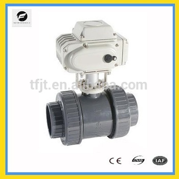 2 Way Motorized PVC Ball Valve with electric actuator for industrial water treatment