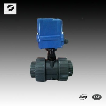 DN40 50mm 2 way PVC UPVC CPVC Double Union motorized ball valve 220V water pipement