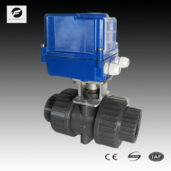 DN40 50mm 2 way PVC UPVC CPVC Double Union motorized ball valve 220V water pipement