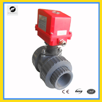 PVC 2 way motorized water valve 220V 50HZ 1 6MPA for pvc pipe