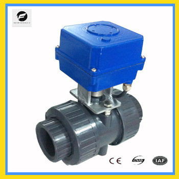 2 way 2 inches PVC motorized ball valves with 12V 24V electric actuator for water control on off