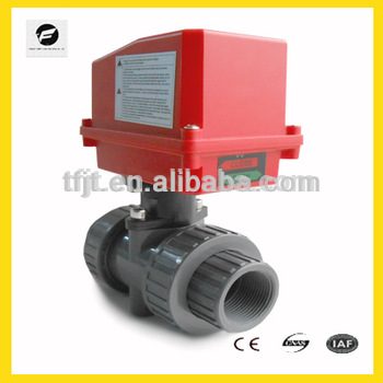 UPVC DN50 63mm AC220V CTF 002 electric On Off valve for industrial grade water treatment project