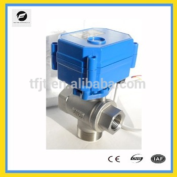 DC5V 3 way G3 4 DN20 reduce port CR03 3wires control Stainless steel T flow electrical valve