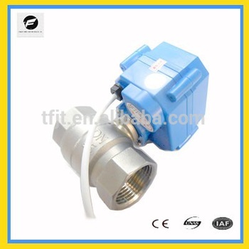 2 way CR05 mini DC3 6V 3 4 NPT Stainless Steel 304 motorized operated ball valve with 5wires