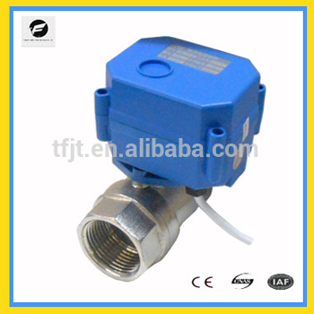 Ni plated Brass BSP/NPT DN20 mini 2- way Motorized DC12V valves for drinking water CE and ISO approved