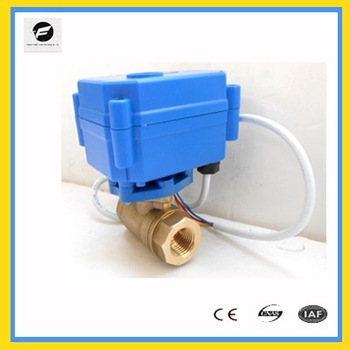 3v 6v 12v 24v 110v 220v 3 way brass motorized ball valve for HVAC system