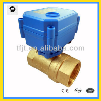 Electric brass 2 way DN25 motorised valve for water treatment HAVC automatic control