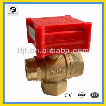 1 2inch 3 way Brass CWX 1 0A motor valve for fire flight sprinkler service Fan coil and hot water cycle system