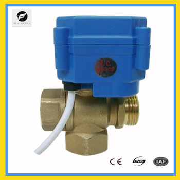 3 way motor control valve DC12v 15mm 20mm for electric control water treatment T flow