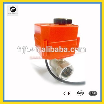 electric ball stainless steel valve DC3 6v 12v 24v with large torque and manual override function for water treatment farm wark