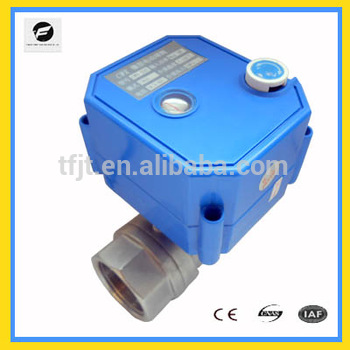 2-way 1/2” ,3/4”,1” SS304 NPT thread 3-6v,12v,24v motorized ball valve with manual override for automatic water control system