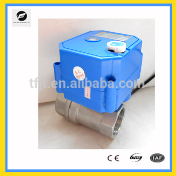 2-way CWX25s normal closed type ss304 1 inch dc5V electric ball valve with manual override operation