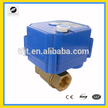 CWX-25S 1/4’’ DN8 brass 2-way motorized ball valve DC24v DC9-24v CR02 three wires electric valve with manual override function
