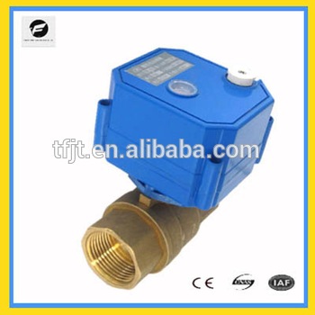 CWX-25S 2-way brass material electric water shut off valve motorized ball valve with manual override function and position
