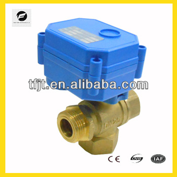 CWX 15Q 3 way mini motorized ball valve BSP 9 24V AC DCbrass solenoid valve for water system