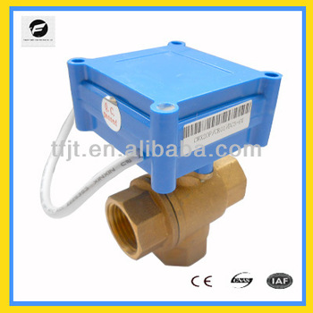 3 way motorized AC220V miniature operated valve for Irrigation system cooling heating system Low voltage plumbing system