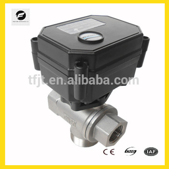 3-port DN20 Stainless Steel 304 DC9-24V mini motorized valve for water meter,home water,heating