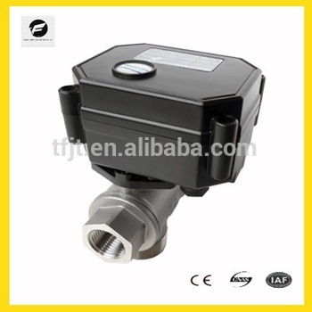 CR04 three way AC24V SS304 motorized ball valves for Auto drain Water cooling system Electric brewing system