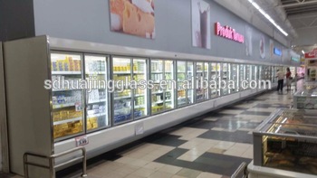 hinged fridge insulated tempered glass door for Medical cabinet