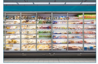 CE marked display cold storage glass door in supermarket used commercial refrigerators
