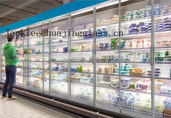 CE marked display cold storage glass door in supermarket used commercial refrigerators