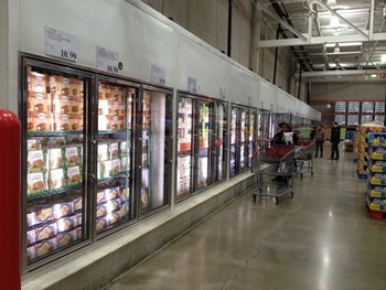 top loading cooler advertising cooler display showcase with storage refrigeration equipment for energy drink