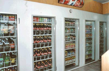 Display curved glass door for convenience store cooler