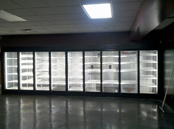 Defrost glass door for Commercial Upright Beverage Refrigerator