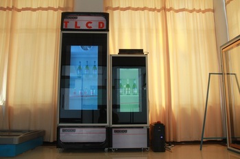 Transparent LCD IPS glass door display cooler
