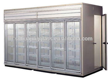 Supermarket walk in cold room glass door display freezer room glass door