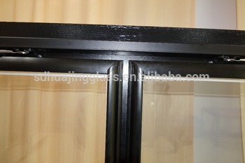 Vertical fridge glass door with narrow frame for big vision