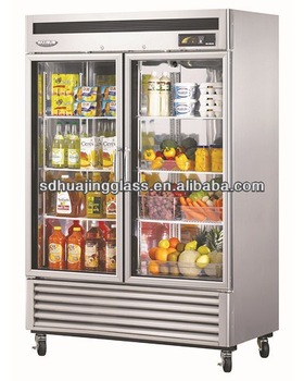 glass door refrigerator transparent electrically heated glass