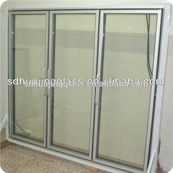clear tempered low e glass door for supermarket display walk in cooler