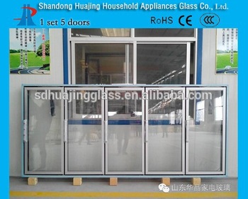 Popular refrigerator glass doors with shining aluminum frame