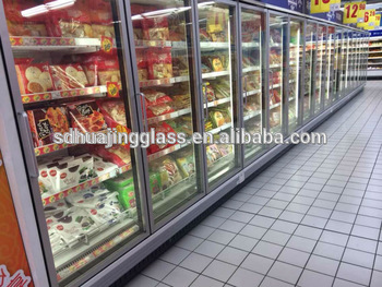 Hot selling cooler anti condensation glass doors for supermarket