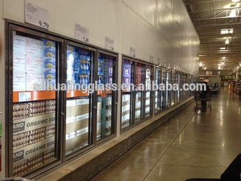 2015 hot selling energy saving electric heating glass doors for supermaket