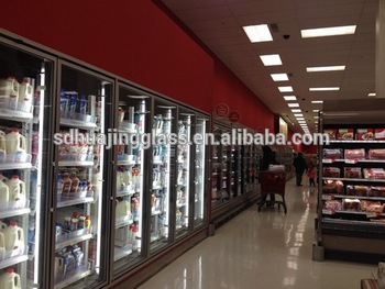 high quality transparent cooler glass door for supermarket