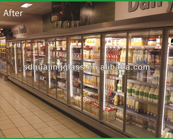 High quality flexible freezer glass door for beer bar supermarket wine cellar walk in cooler