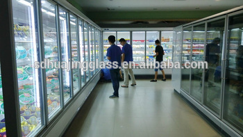 Hot selling new developed type energy saving supermarket walk in cooler glass doors