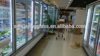 walk in cooler anti fog glass doors used in New zealand supermarket