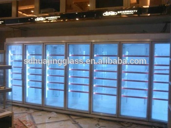 Anti condensation glass doors for supermarket multideck display showcase