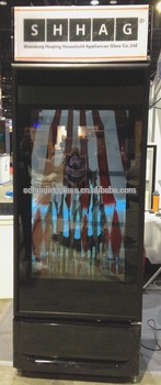Transparent LCD screen glass doors for commercial commodities advertising