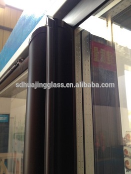 Black aluminium frame refrigerator anti fog glass doors for supermarket display showcase