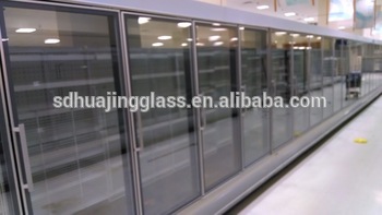 2015 Hot sale commercial supermarket glass freezer heated doors